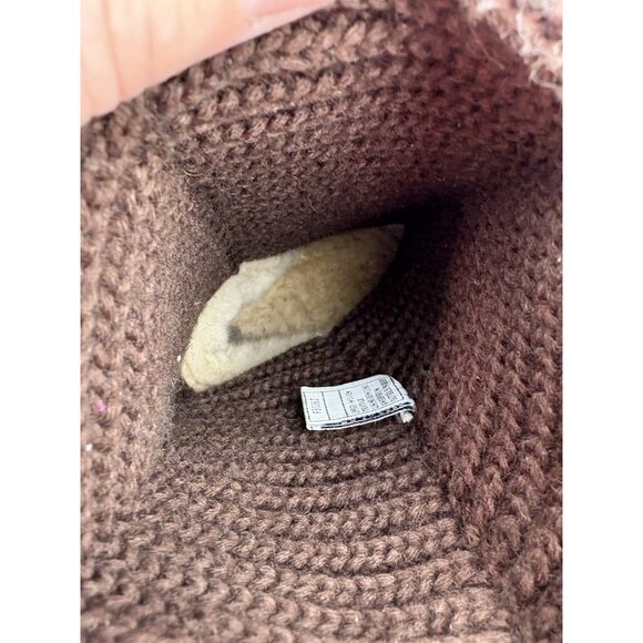 UGG Australia Candy Boots Womens US 7 Brown Knit Pull On Sheepskin Lined 5857 - Picture 13 of 14